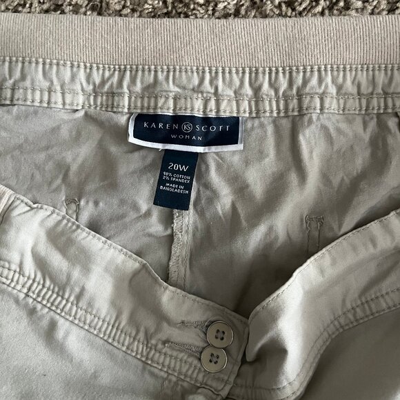 Karen Scott Cotton Utility Khaki shorts - Picture 3 of 3